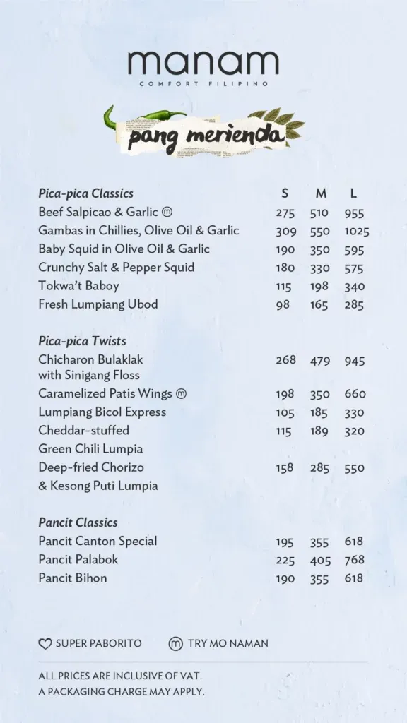 MANAM PICA-PICA CLASSICS PRICES