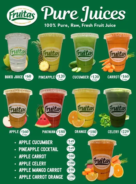 FRUITAS FLAVORED BUKO JUICE MENU PRICES