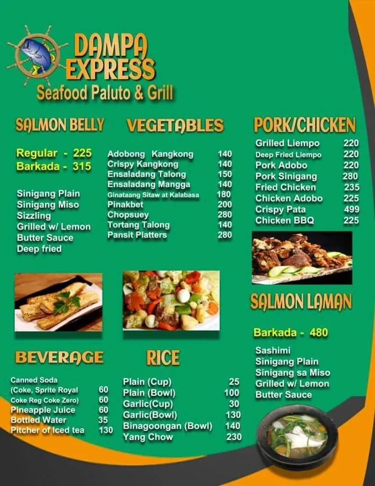 DAMPA EXPRESS SALMON BELLY MENU