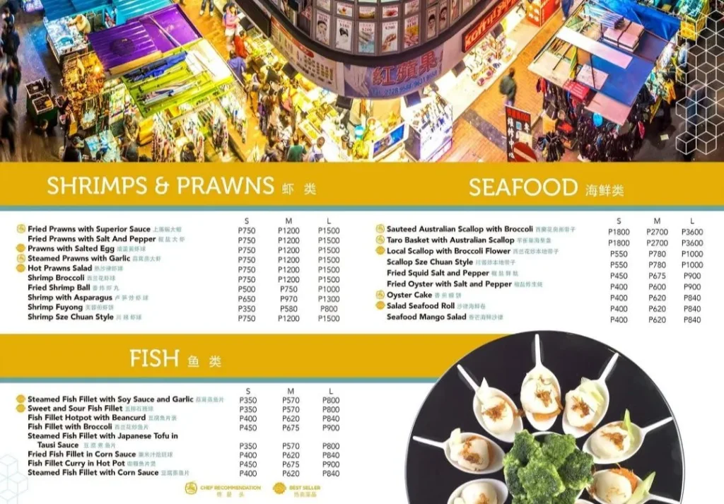 GLORIA MARIS SEAFOOD MENU