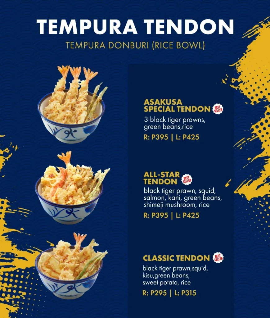 TENYA TEMPURA TENDON MENU