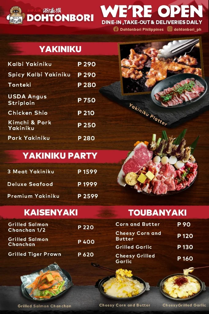 DOHTONBORI YAKINIKU PRICES