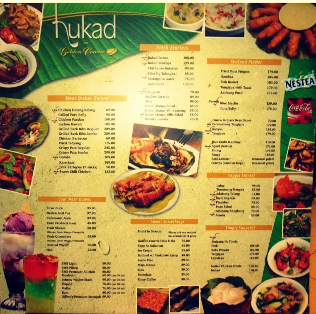 HUKAD DESSERTS MENU PRICES