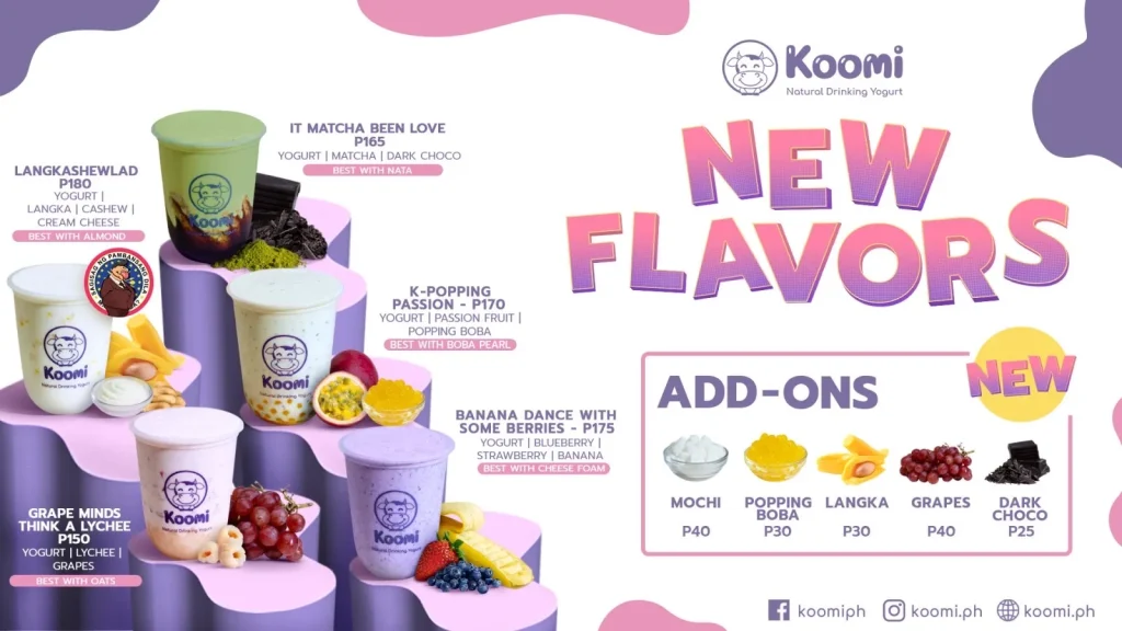 KOOMI MINI MENU PRICES