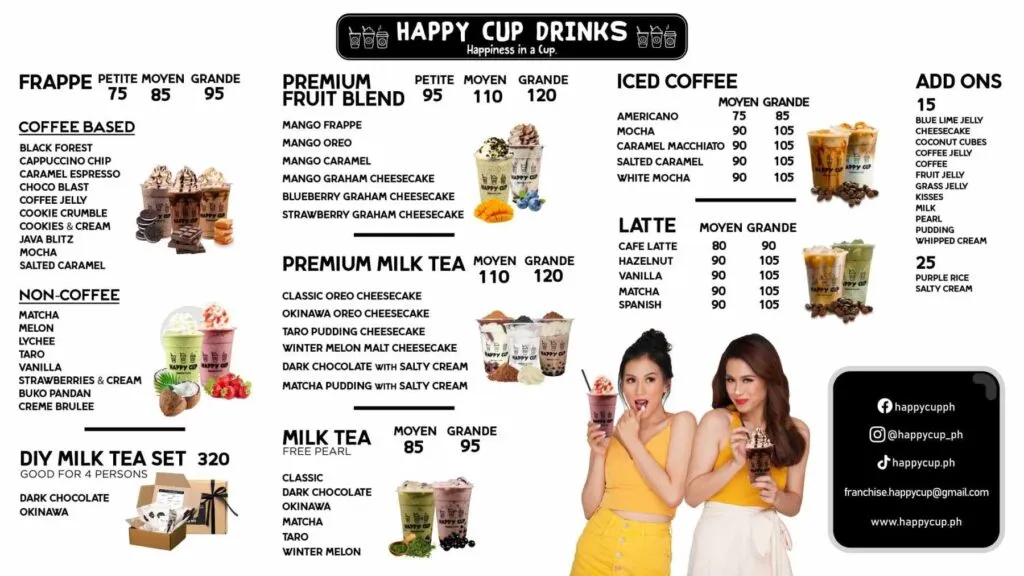 HAPPY CUP MILK TEA PRICES