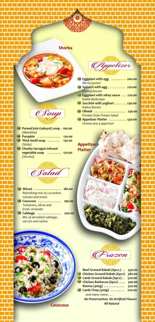 MISTER KABAB APPETIZERS PRICES