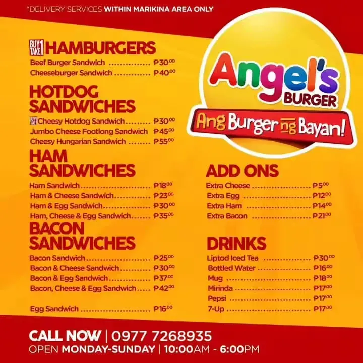 ANGEL’S BURGER ADDS-ON PRICES