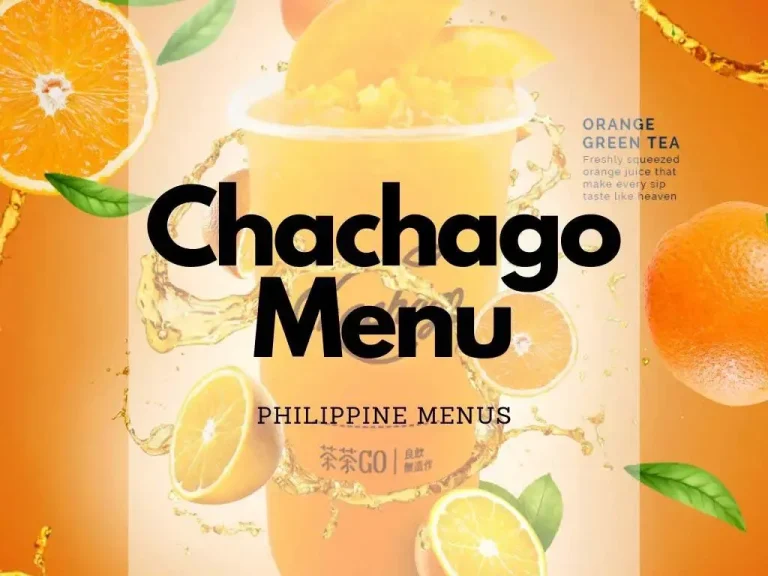 CHACHAGO MENU PHILIPPINES