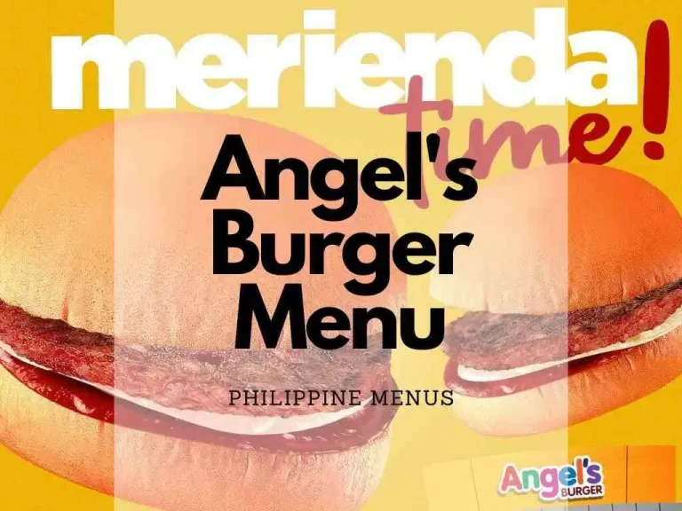 ANGEL'S BURGER MENU PHILIPPINES