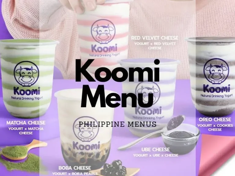 Koomi Menu Philippines