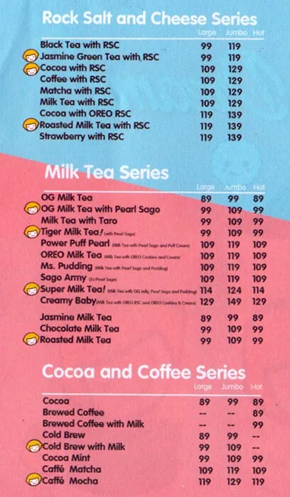 HAPPY LEMON SMOOTHIE SERIES MENU