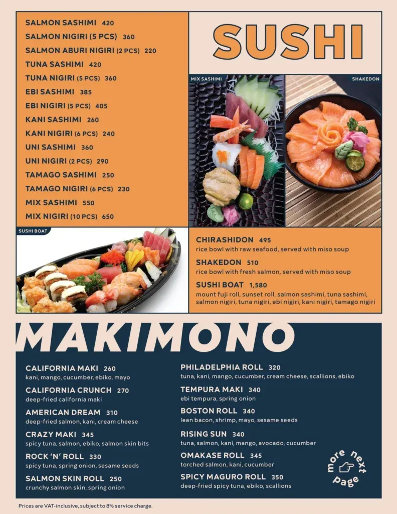 OMAKASE SUSHI MENU PRICES