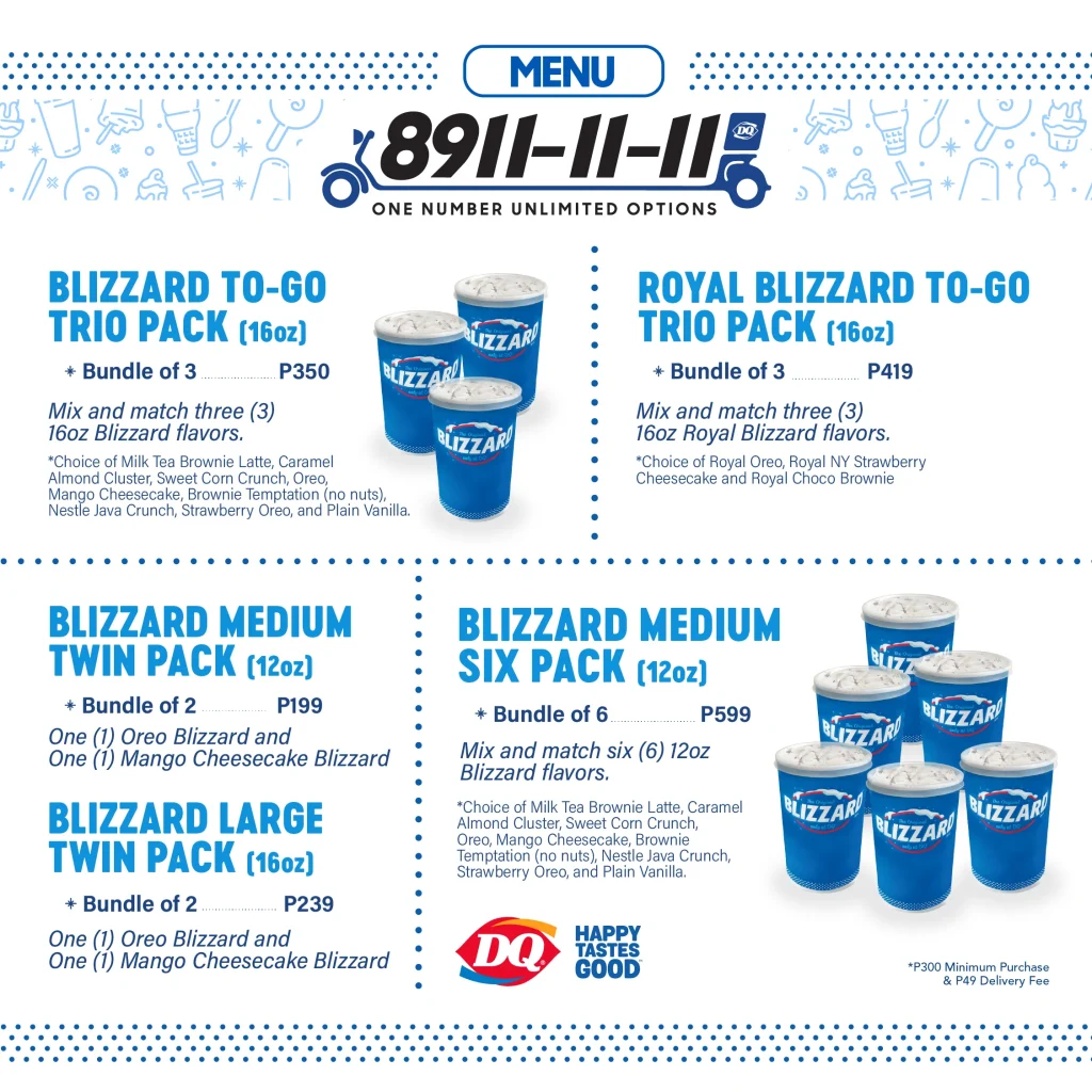 DAIRY QUEEN SPECIAL BLIZZARD MENU PRICES